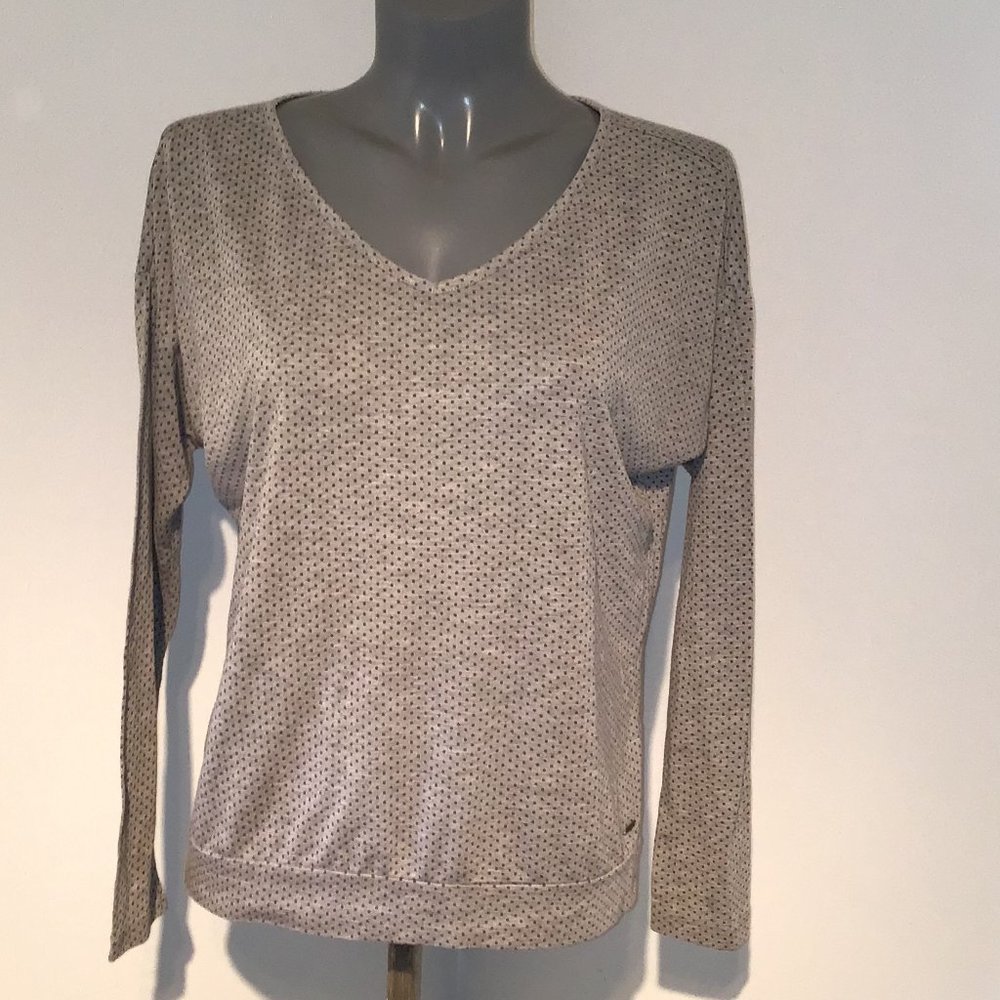 Volcom Polka Dot Long Sleeve V-Neck Top